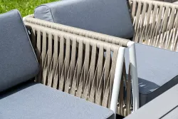 "Касабланка" лаунж-зона плетеная из роупа 4-местная, цвет серый