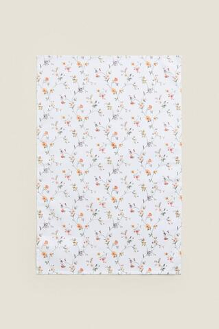 ZARA HOME КУХОННОЕ ПОЛОТЕНЦЕ С ЦВЕТОЧНЫМ УЗОРОМ (КОМПЛЕКТ ИЗ 2 ПРЕДМЕТОВ),  ЗЕЛЕНЫЙ