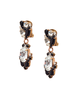 Серьги- клипсы винтажные, Чехия, черные