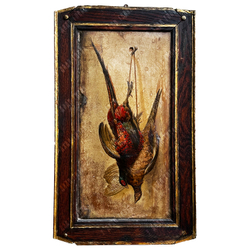 Н/х. Фазаны. Охотничьи трофеи. Копия с работы Магуайр Х. Фанера, печать. Ок. 1900 г.