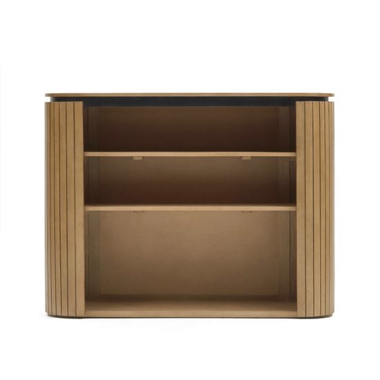 Licia Книжная полка из массива дерева манго и черного металла 120 x 90 см