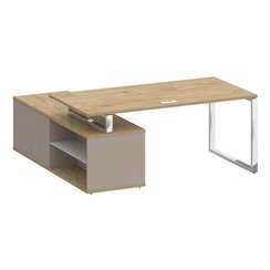 Shift Стол руководителя с опорной греденцией, правый SK.SRG-180 (R) Тиквуд Светлый/Капучино 1800*180