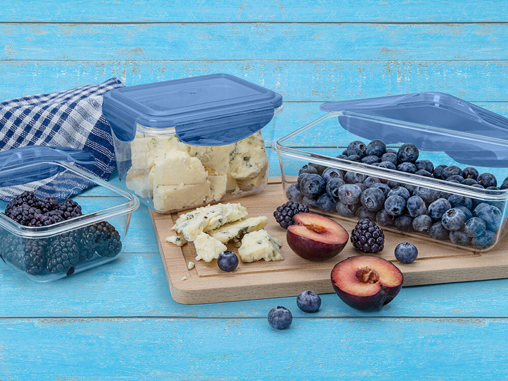 Контейнер 0,7л герметичный "BRILLIANT" прямоугольный (синий)