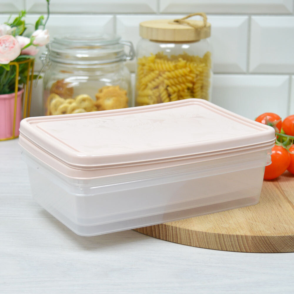 Набор контейнеров для продуктов 3шт 0,9л "Helsinki Artichoke", персиковая карамель