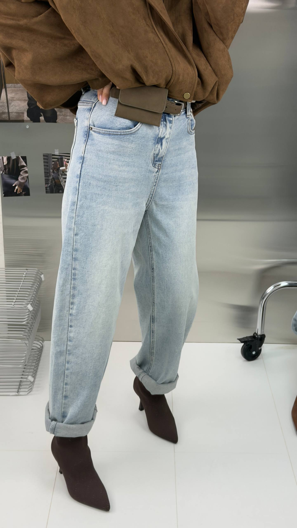 Брюки джинсовые женские арт. 73666 цвет "голубой"