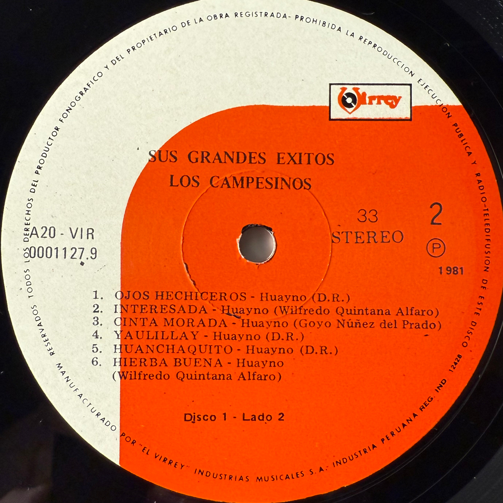 Los Campesinos ‎– Sus Grandes Éxitos 2LP (Перу 1981г.)