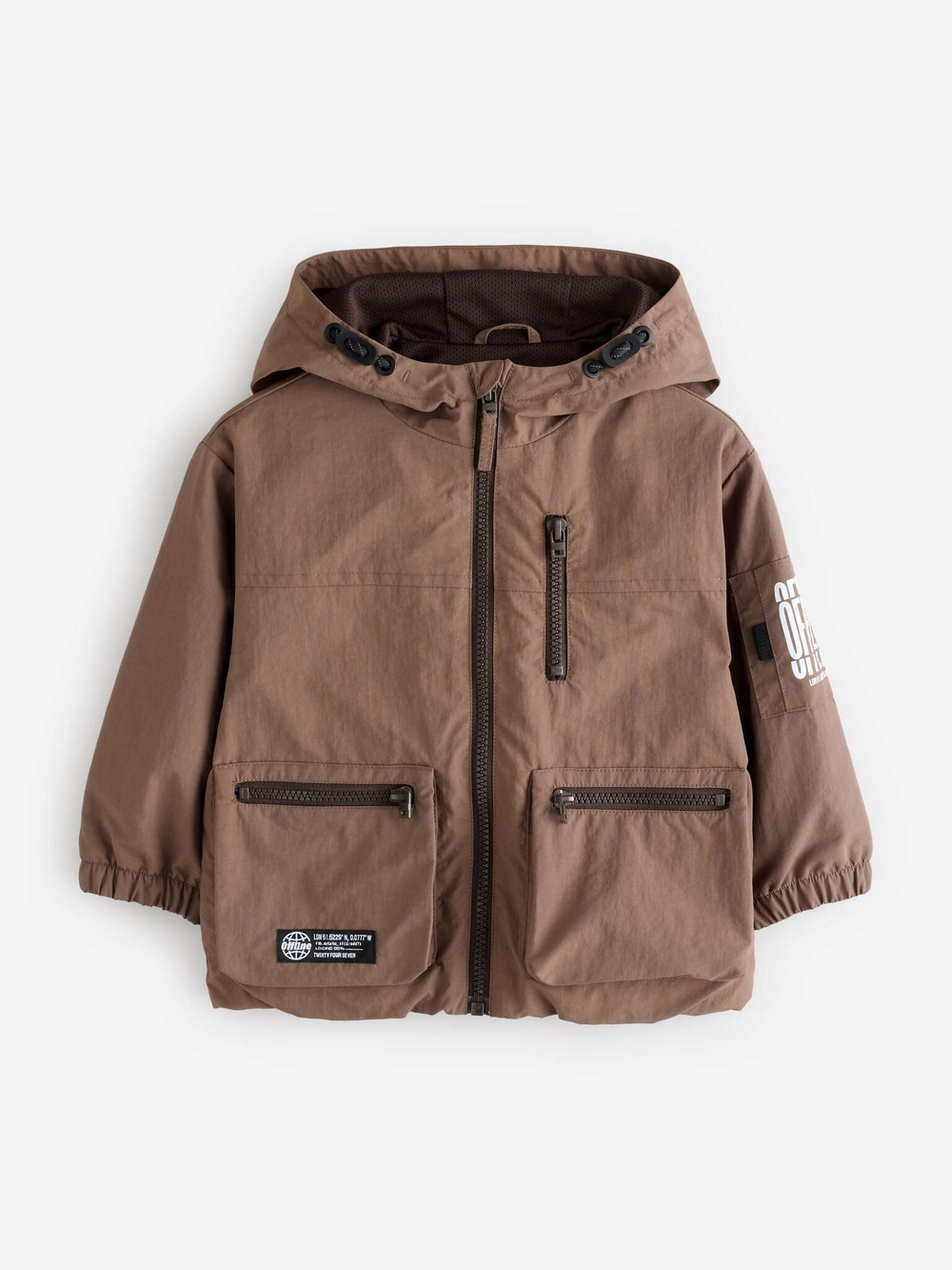 Куртка непромокаемая с капюшоном для мальчика Next Q61-756, Коричневый