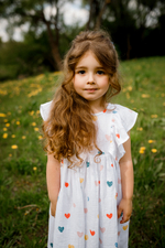 Платье из муслина «Разноцветные сердечки»