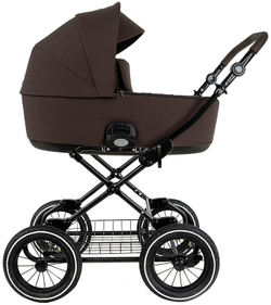 Детская коляска Roan Bass Next Classic d12 2.0 2 в 1 BNC/83/2 Turkish Coffe/Black/руч.Cappuccino