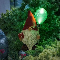 Светильник уличный ЭРА ERASF22-08 садовый на солнечной батарее полистоун Гном Мухомор с шариком 30 см | Садовые декоративные светильники