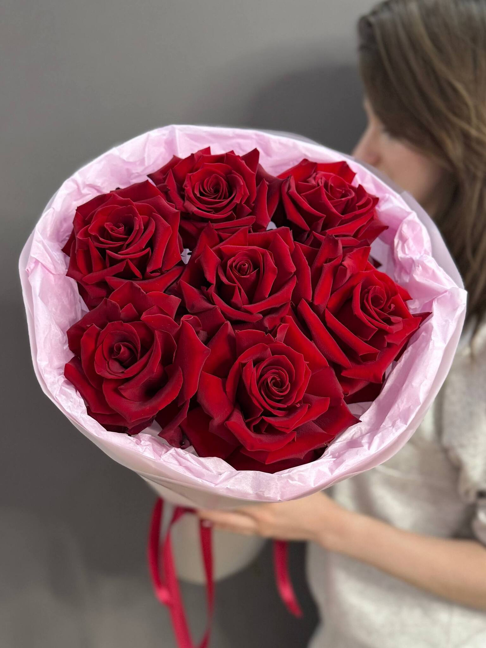 Монобукет с 7 французскими розами