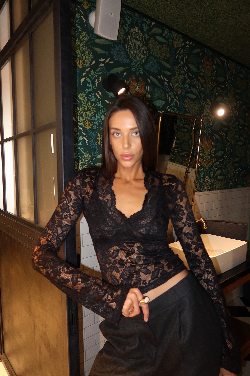 Лонгслив SEXY LACE | Черный