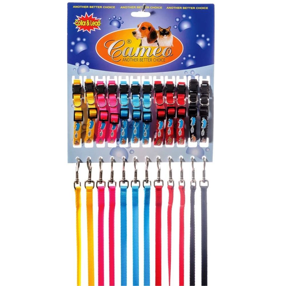 Комплект (Cameo) поводок+ошейник нейл., кошка-мышка 10мм Комплект (Cameo) поводок+ошейник нейл., кошка-мышка 10мм