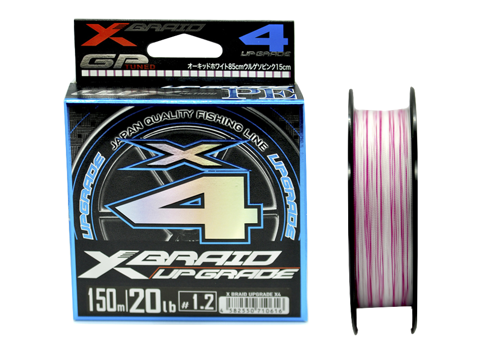 Шнур YGK X-Braid Upgrade X4 200м White Pink #3.0  0.285мм 18.0кг 1шт 40lb