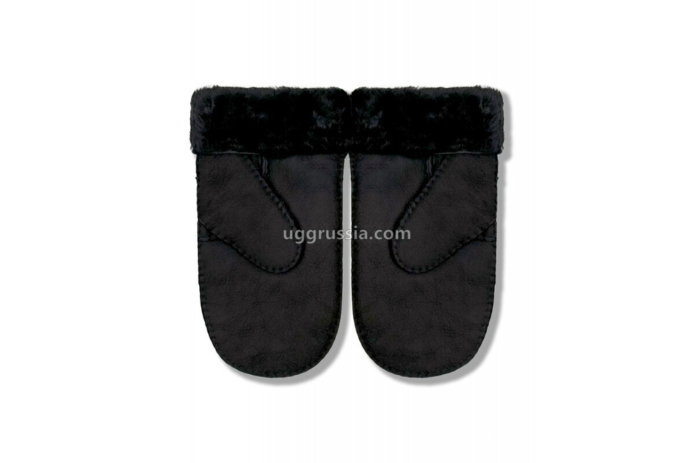 UGG Варежки Замшевые Женские Черные
