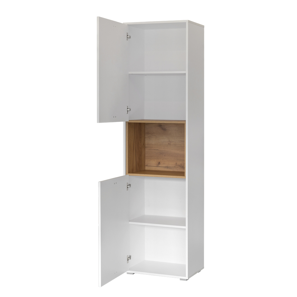 Шкаф комбтнированный Бэль 10.04, Белый; Дуб Золотой