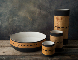 Малыя фарфоровая пиала для завтрака с берестой. Коллекция Christmas (Рождество или Олени)