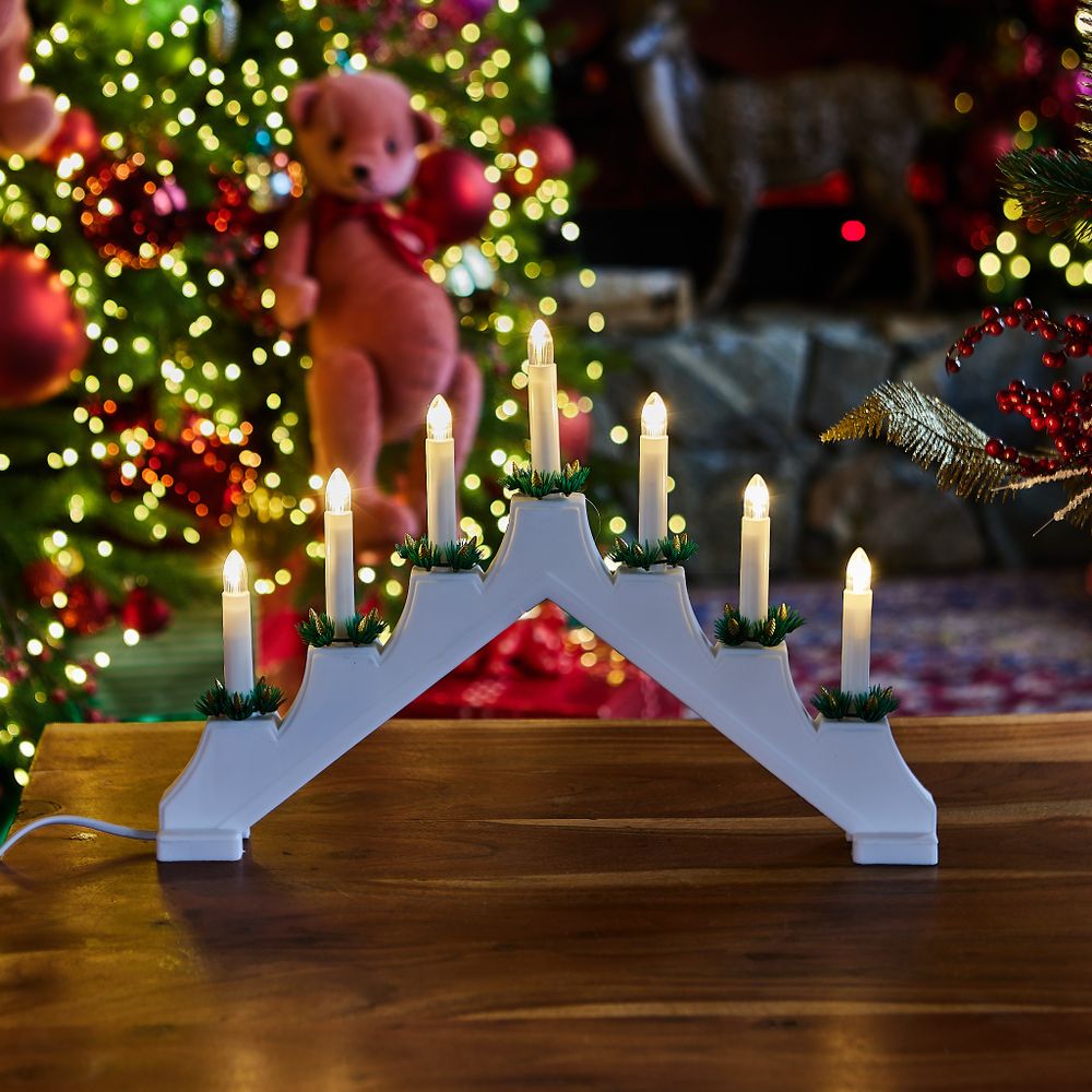 ULD-L7101-007-SWA WARM WHITE IP20 WHITE BRIDGE Фигура светодиодная Новогодняя горка. 39.5х30.5см. 7 светодиодов. Теплый белый свет. Корпус белый. Материал пластик. TM Uniel