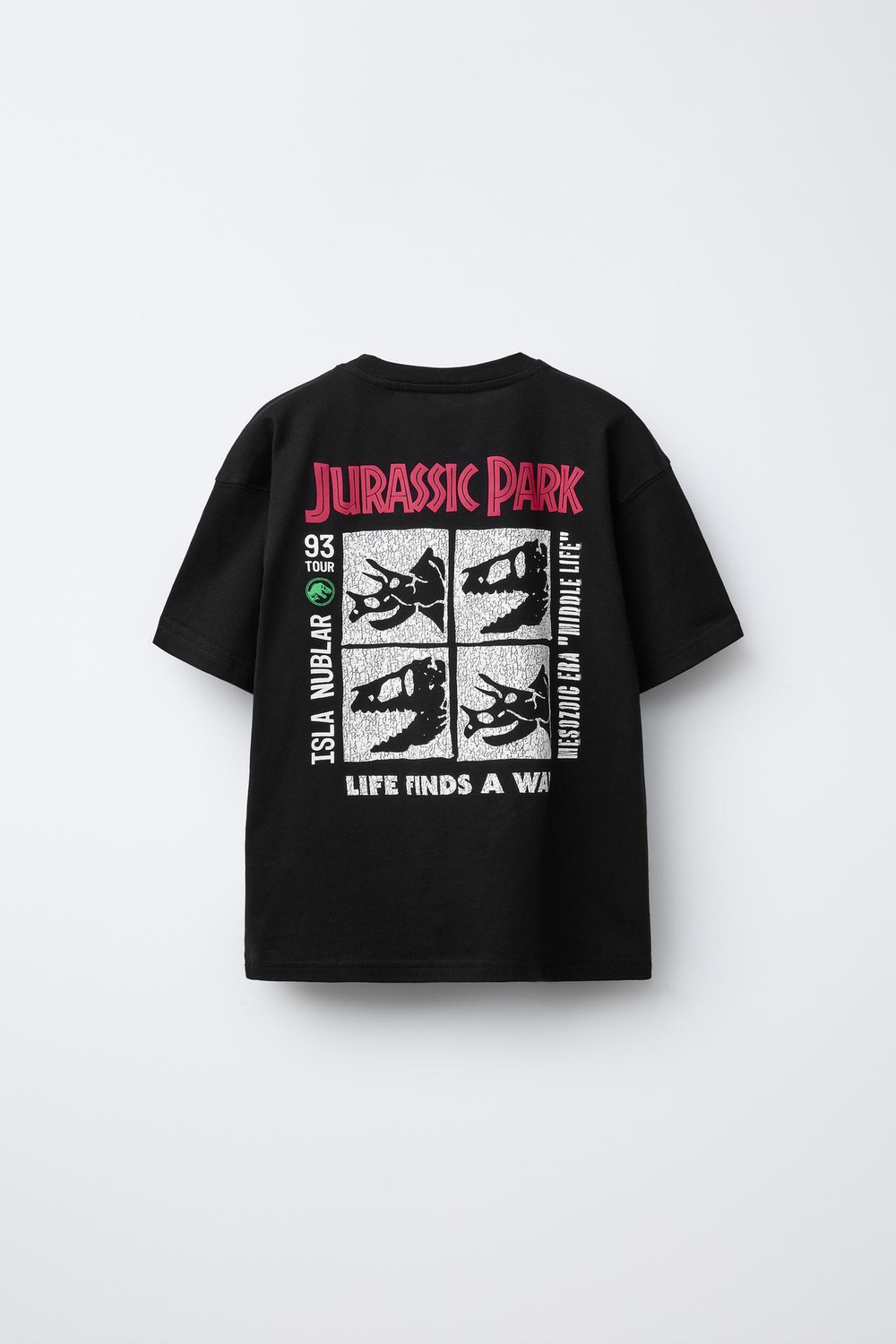 ZARA ФУТБОЛКА С РЕЛЬЕФНЫМ ПРИНТОМ JURASSIC PARK ©, ЧЕРНЫЙ