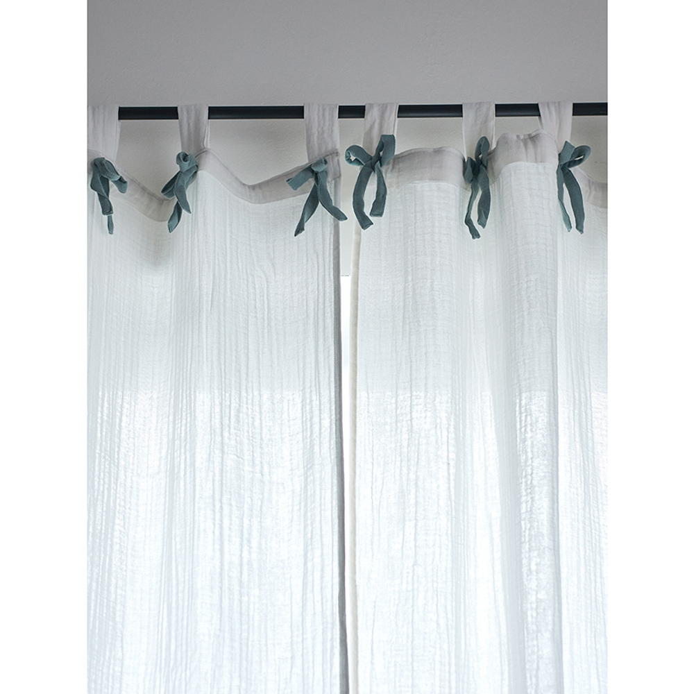 Штора из муслина с декором синего цвета из коллекции essential, 150х290 см