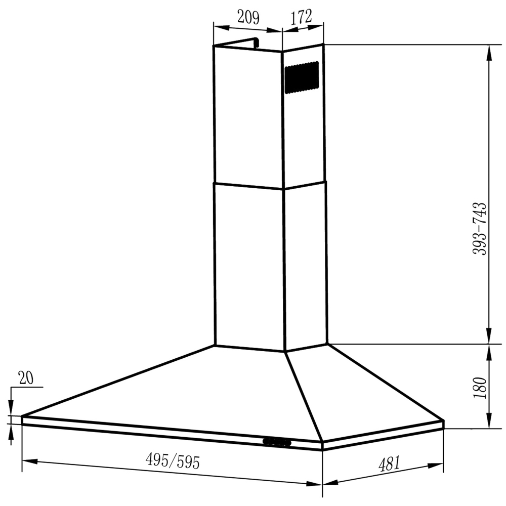 Купольная вытяжка Oasis серии PROMO KB-50S