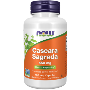 Now Foods Cascara Sagrada 450 mg 100 veg capsules, Экстракт коры крушины, Каскара Саграда