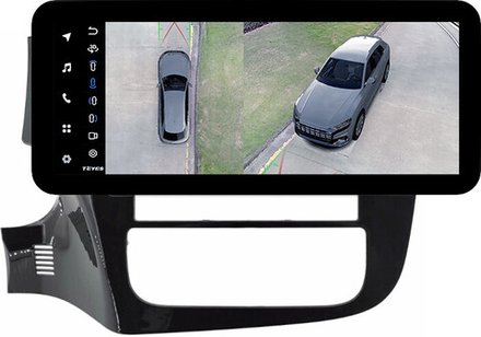 Магнитола для Mitsubishi Outlander 3 2012-2024 (овальный климат, Китай, рамка 9) - Teyes LUX ONE 360 монитор 12.3" 2K QLED на Android 10, 6Гб+128Гб, CarPlay, 4G SIM-слот, 4 камеры в комплекте