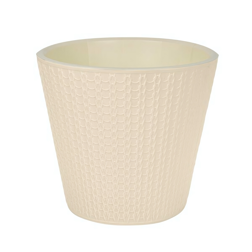 Горшок для цветов "Velvet" D330 мм, 16л на колесиках (светло-бежевый)