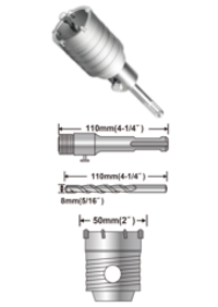 Коронка по бетону 50 мм SDS-Plus INGCO HCB0501