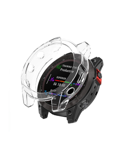 Защитный бампер чехол для часов Garmin Fenix 7, Epix Gen 2 47 mm материал TPU (Прозрачный)