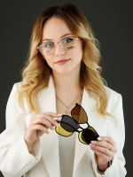 Модная оправа для очков с накладкой 4в1