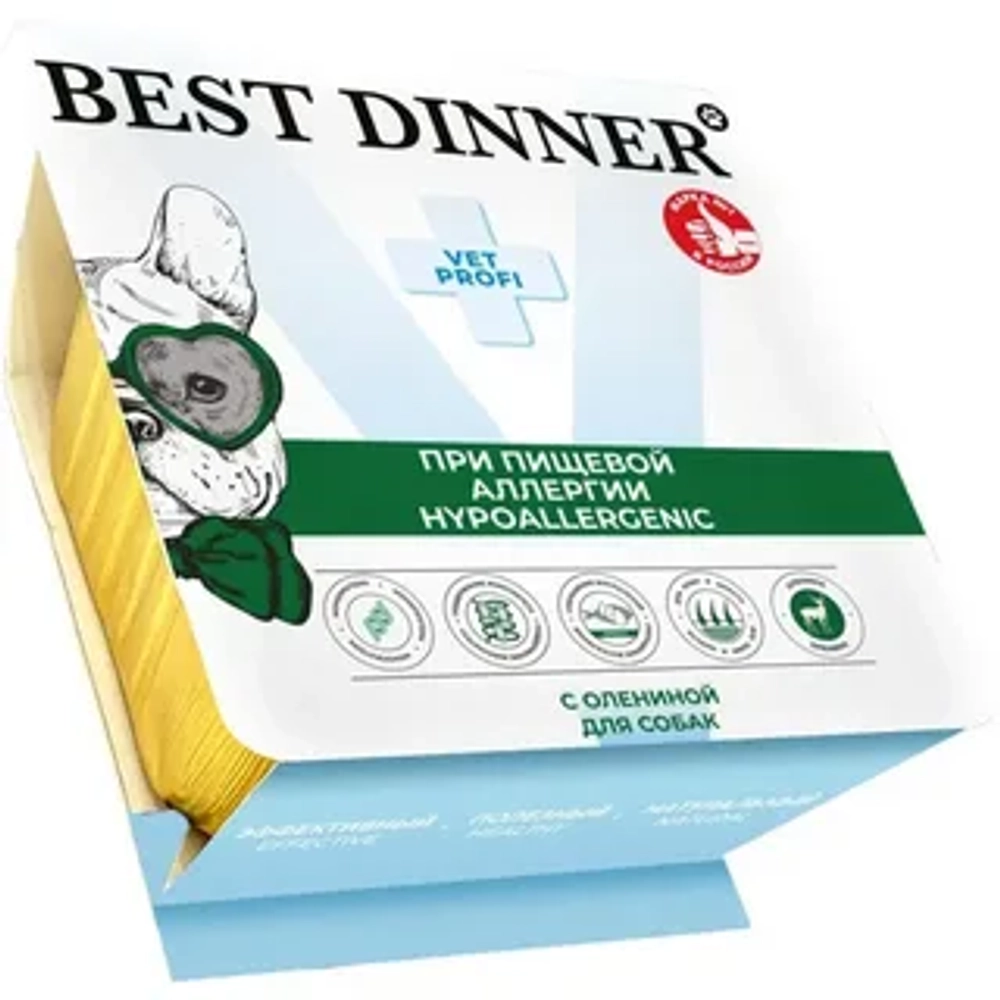BEST DINNER Vet Profi Паштет для собак и щенков с олениной при пищевой аллергии 0,1 кг