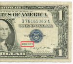 Банкнота США 1 доллар (серебряный сертификат) 1957A Q 76165363 A. VF