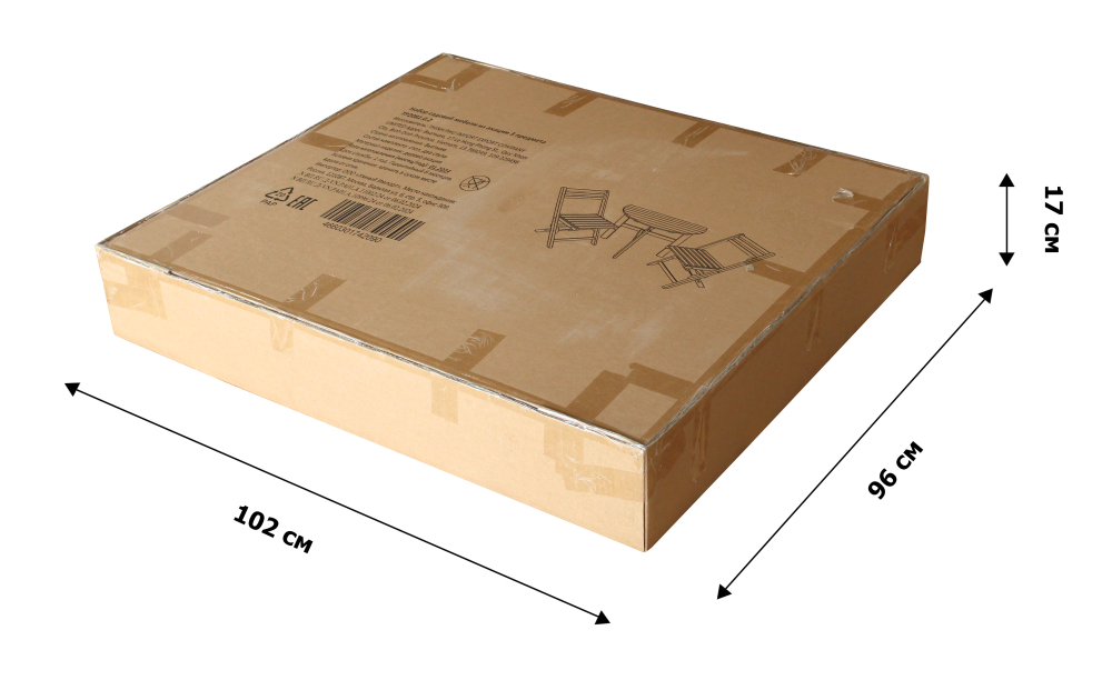 Набор мебели Garden Story садовый Родос из акации 1 уп (3 предмета: стол+ Стул Garden Story 2шт)