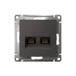 Розетка компьютерная 2-м AtlasDesign RJ45+RJ45 кат.5E механизм базальт SE ATN001485