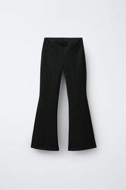 ZARA ОДНОТОННЫЕ БРЮКИ FLARE, ЧЕРНЫЙ