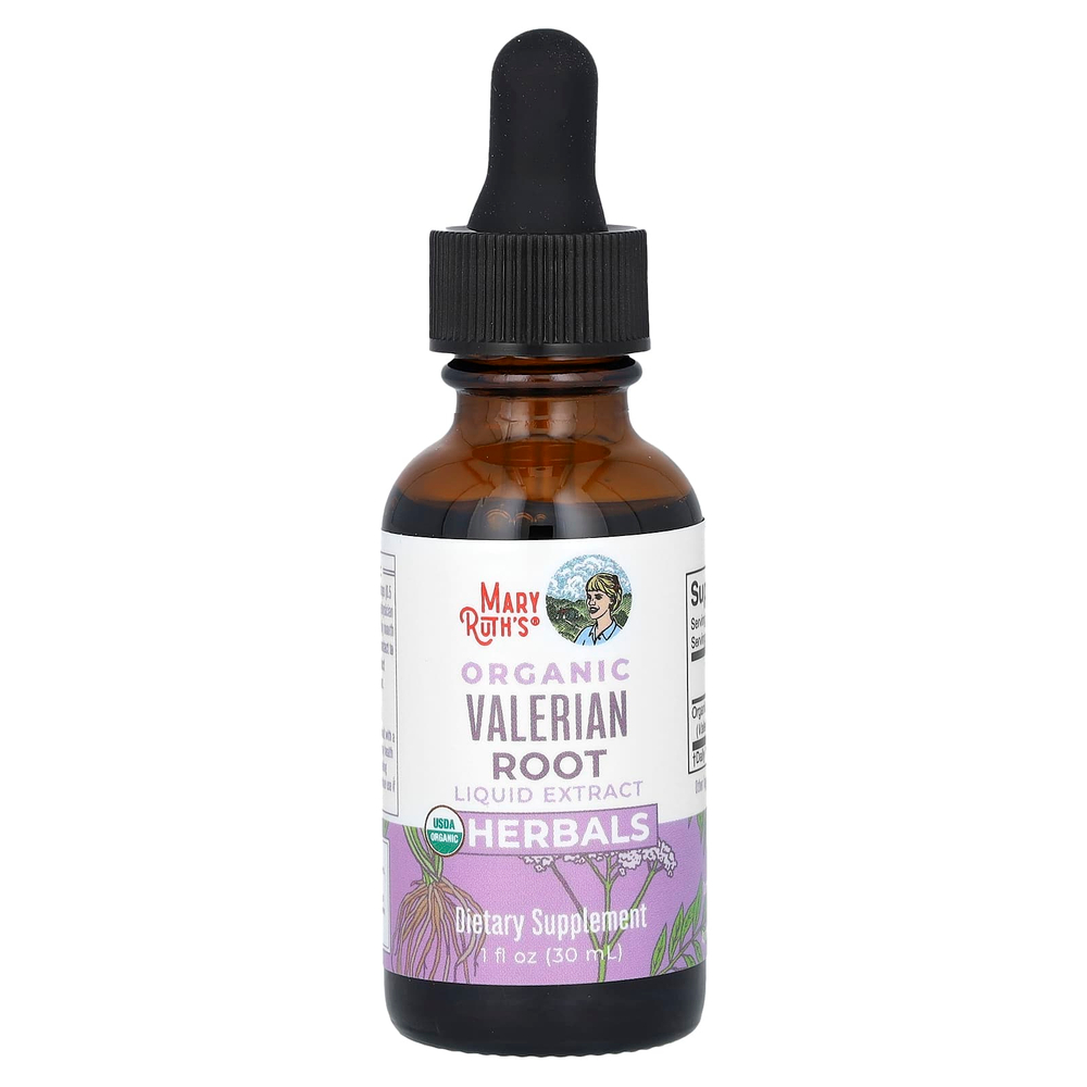 MaryRuth's, жидкий экстракт корня органической валерианы, без спирта, 30 мл (1 жидк. унция)