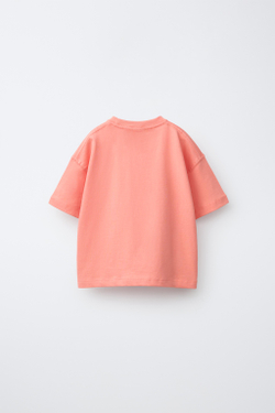 ZARA ФУТБОЛКА С ВЫШИВКОЙ, КОРАЛЛОВО-КРАСНЫЙ