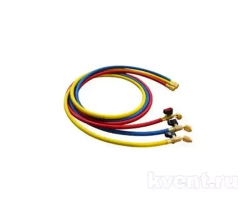 Заправочные шланги с вентилями FavorCool - M-360RYB-C, 3шт по 1.5м, 5/16"SAE (R410A), до 55 бар