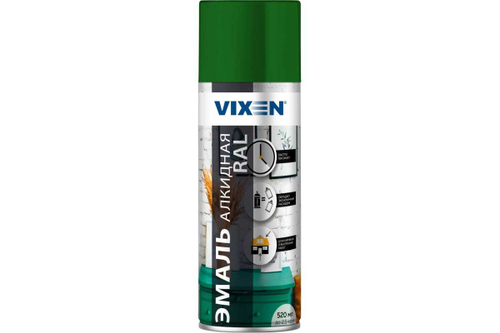 Эмаль алкидная Vixen RAL6002 темно-зеленый (520мл) аэрозоль