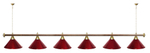 Лампа STARTBILLIARDS 6 пл. (плафоны зеленые,штанга золотая,фурнитура золото)
