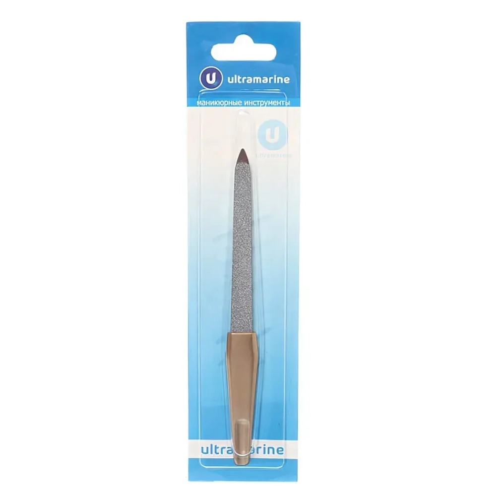 Пилка для ногтей металлическая на блистере «Ultramarine», цвет ручки золото, цвет пилки серебро,15,5см
