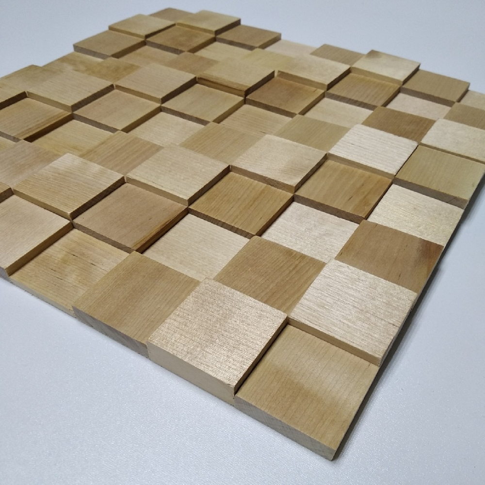 Деревянная мозаика для стен Wood Mosaic 3D Береза Пирамида