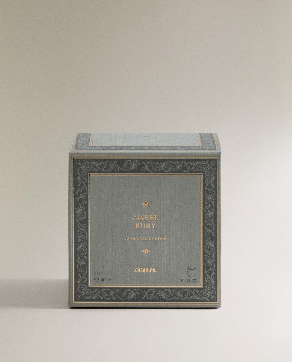 Zara Home - Янтарная рубиновая ароматическая свеча, 400 г