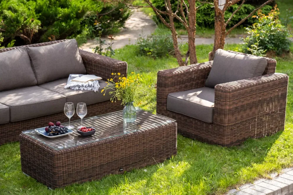 "Боно" лаунж-зона из искусственного ротанга, цвет коричневый