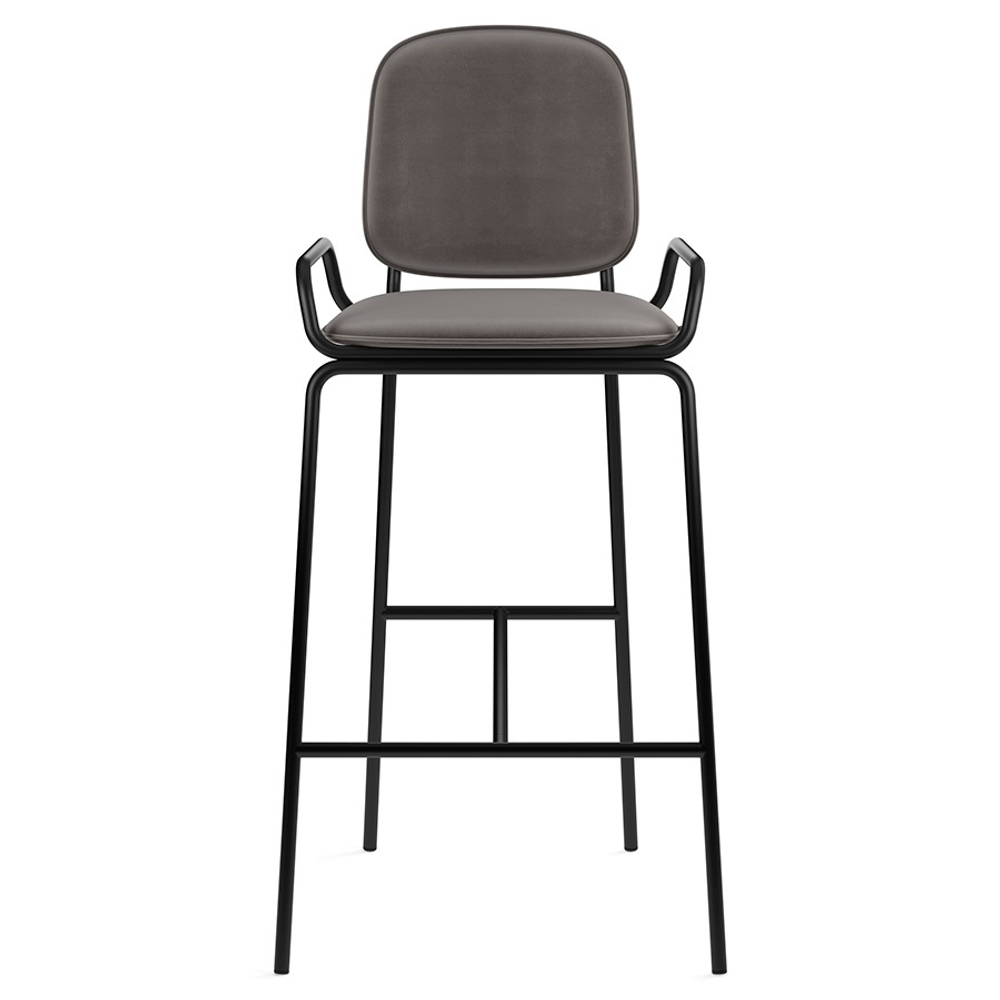 Стул барный Ror, 2 frame, велюр, черный/серый