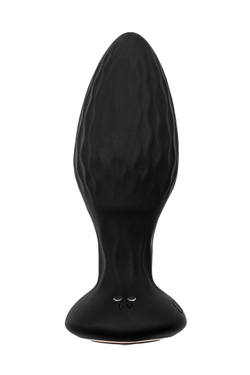 Черная анальная вибровтулка Tucana с ротацией и управлением через приложение