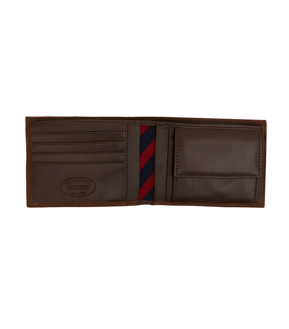 Кожаный кошелек Johnson Tommy Hilfiger - коричневый(AM0AM00659)