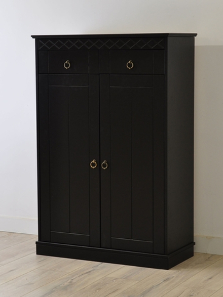 Тумба Индра из МДФ 2 ящика, черная