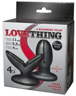 Анально-вагинальный плаг A blooming tulip М+ (Цвет: черный)